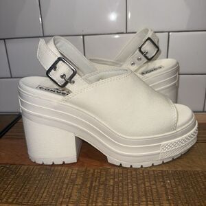 Converse Chuck 70 De Luxe Heel Mule Sandal Egret White - A13796F Size 6